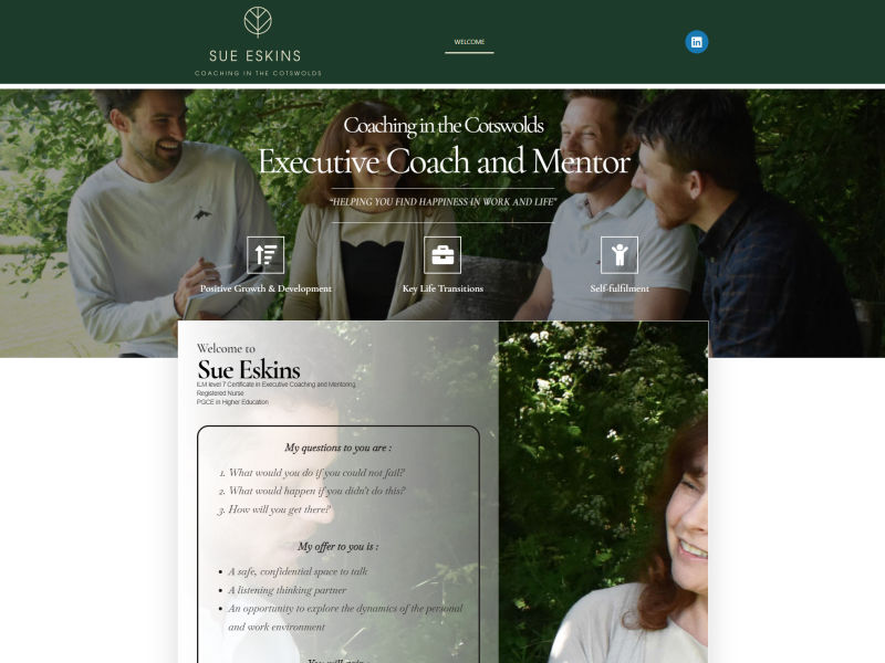 coaching in the cotswolds website design by spear southwest